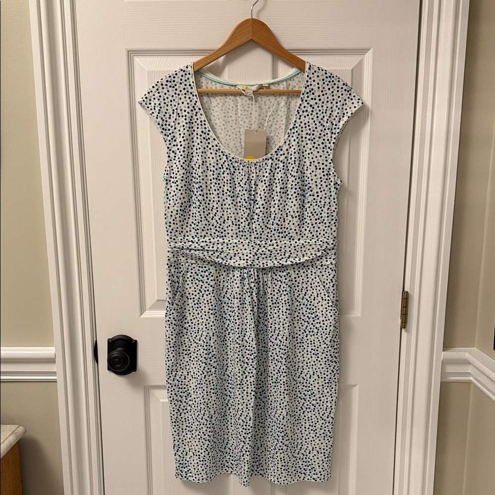 Boden Blue and White Midi Dress